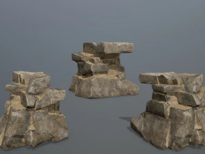 Desert rock set 3D Model