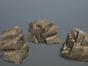 Desert rock set 3D Model