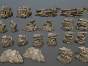 Desert rock set 3D Model