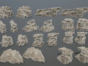 Desert rock set 3D Model