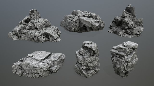 Rocks 3D Model .c4d .max .obj .3ds .fbx .stl .blend 