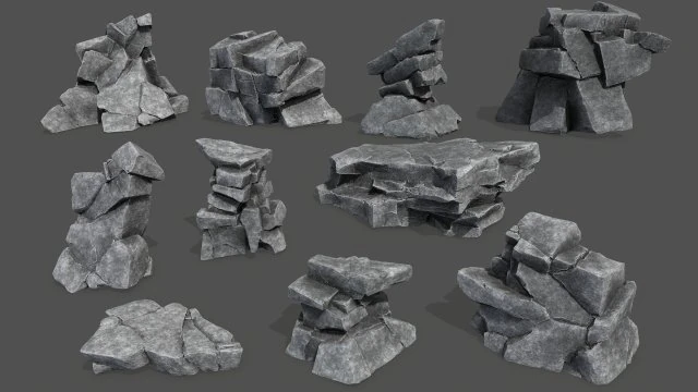 rocas Modelo 3D .c4d .max .obj .3ds .fbx .stl .blend 