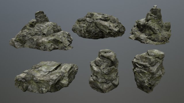 Rocks Model 3D .c4d .max .obj .3ds .fbx .stl .blend 
