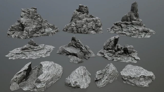 Rocks 3D Model .c4d .max .obj .3ds .fbx .stl .blend 