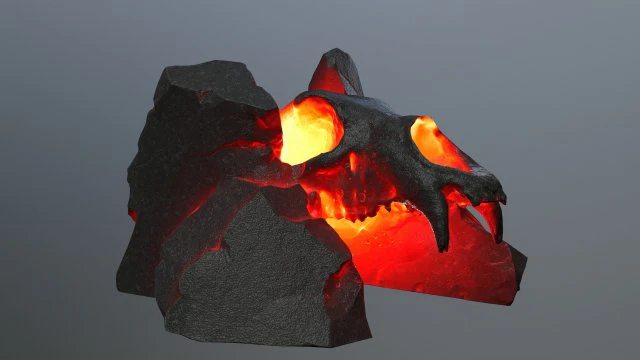 Lava skull gate 3D Model .c4d .max .obj .3ds .fbx .stl .blend 