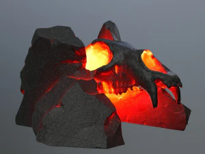 Врата из лавового черепа 3D Модель