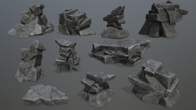 Rocks 3D Model .c4d .max .obj .3ds .fbx .stl .blend 