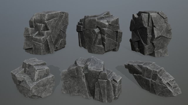 Rocks Model 3D .c4d .max .obj .3ds .fbx .stl .blend 