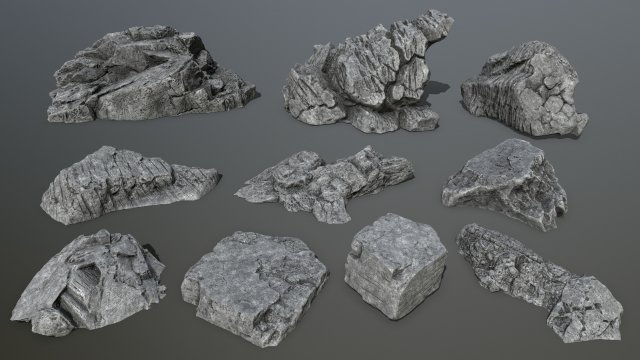 Cliff rocks Model 3D .c4d .max .obj .3ds .fbx .stl .blend 