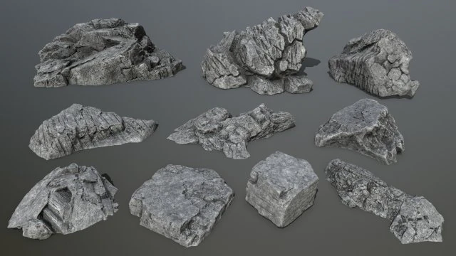 Cliff rocks 3D Model .c4d .max .obj .3ds .fbx .stl .blend 
