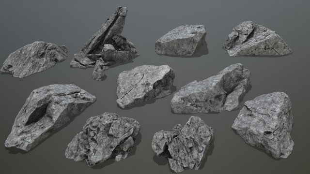 Cliff rocks 3D Model .c4d .max .obj .3ds .fbx .stl .blend 