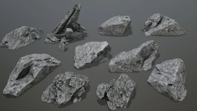 Cliff rocks 3D Model .c4d .max .obj .3ds .fbx .stl .blend 