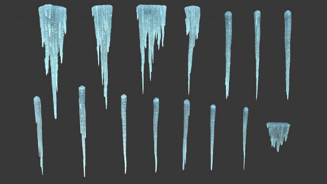 Icicle 3D Model .c4d .max .obj .3ds .fbx .stl .blend 