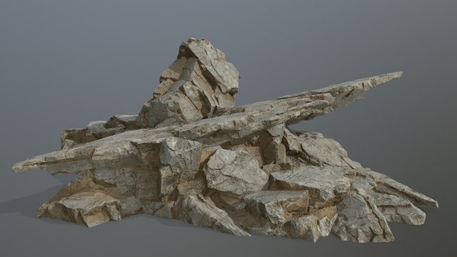 Desert rocks 3D Model .c4d .max .obj .3ds .fbx .stl .blend 