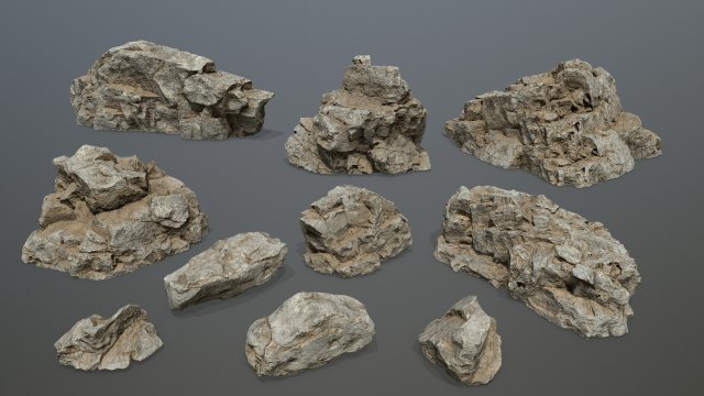 Desert rock set Modello 3D .c4d .max .obj .3ds .fbx .stl .blend 