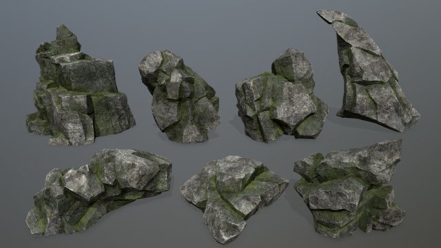 Forest rocks Modelo 3D .c4d .max .obj .3ds .fbx .stl .blend 
