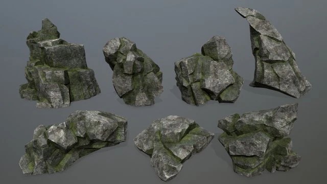 Forest rocks 3D Model .c4d .max .obj .3ds .fbx .stl .blend 