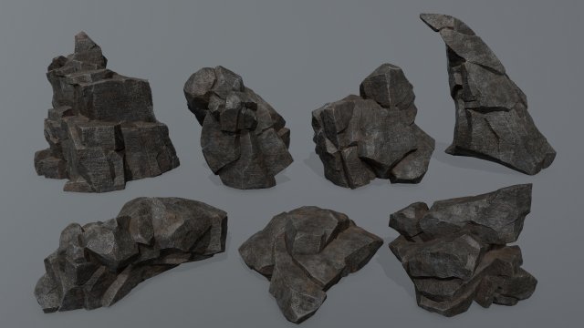 Cliff rocks 3D Модель .c4d .max .obj .3ds .fbx .stl .blend 