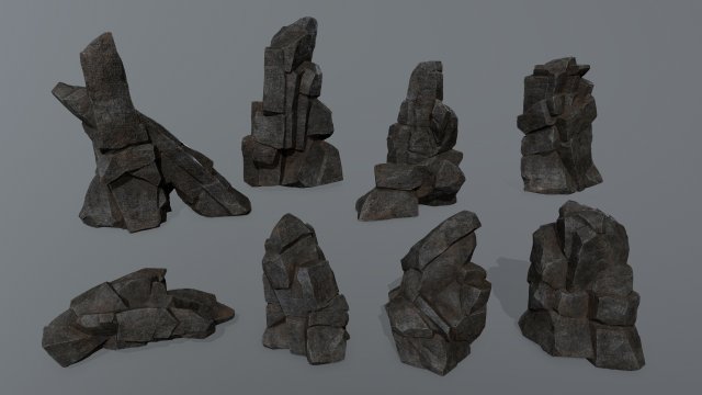 Cliff rocks Modelo 3D .c4d .max .obj .3ds .fbx .stl .blend