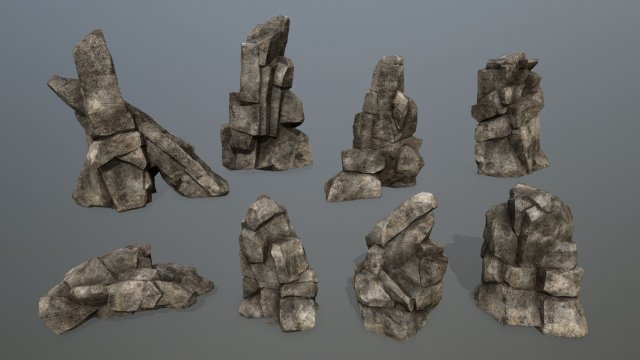 Desert rock 3D Model .c4d .max .obj .3ds .fbx .stl .blend 