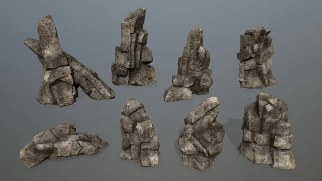 Desert rock 3D Model .c4d .max .obj .3ds .fbx .stl .blend