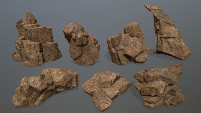 Desert rock set Modelo 3D .c4d .max .obj .3ds .fbx .stl .blend 
