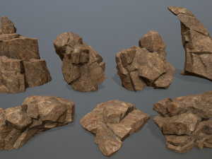 Desert rock set 3D Model