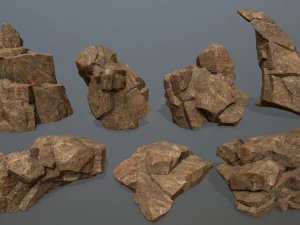 &Ccedil;&ouml;l kaya seti 3D Model