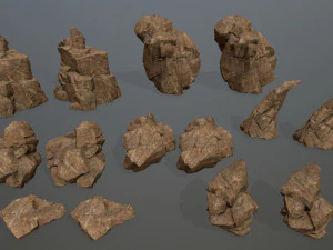 Desert rock set 3D Model