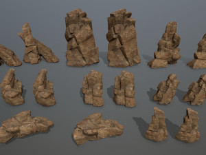 Desert rock set 3Dモデル