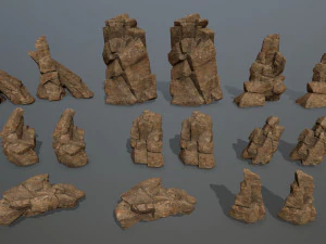 Desert rock set 3D Model
