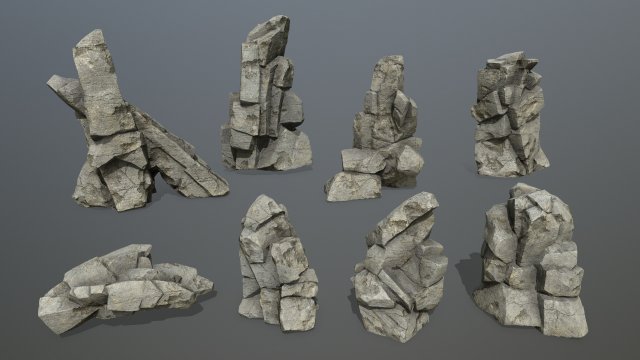 Rocks Model 3D .c4d .max .obj .3ds .fbx .stl .blend 