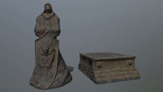 Statue 3 3D Модель .c4d .max .obj .3ds .fbx .stl .blend