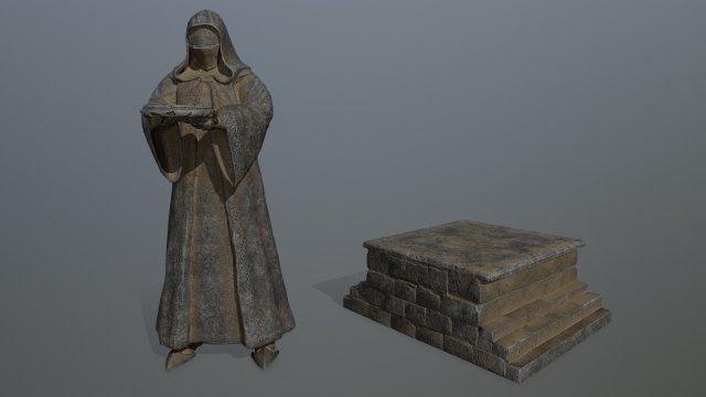 Statue 1 3D Model .c4d .max .obj .3ds .fbx .stl .blend 