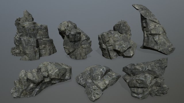 Cliff rocks 3Dモデル .c4d .max .obj .3ds .fbx .stl .blend 