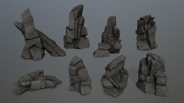 Cliff rocks 3D 모델 .c4d .max .obj .3ds .fbx .stl .blend 