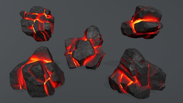 Lava rocks 3D Model in Landscapes 3DExport