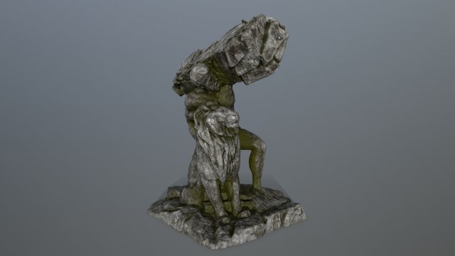 HerculesandLion 3D Модель .c4d .max .obj .3ds .fbx .stl .blend 
