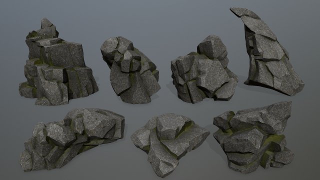 Cliff rocks 3D Model .c4d .max .obj .3ds .fbx .stl .blend 