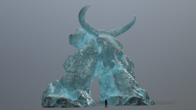 Ice skull gate 3D मॉडल .c4d .max .obj .3ds .fbx .stl .blend 