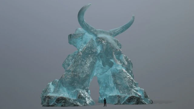 Ice skull gate 3D Model .c4d .max .obj .3ds .fbx .stl .blend 