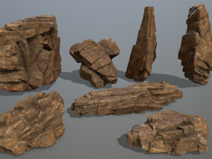 Desert rock set Modèle 3D