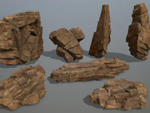 Desert rock set 3D Model
