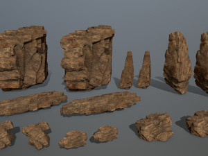 Desert rock set Modèle 3D