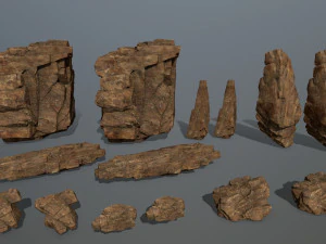 Desert rock set 3D Model