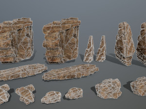 Desert rock set Modèle 3D