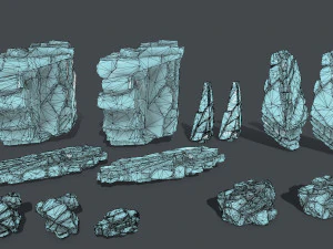 Rochas de gelo Modelo 3D
