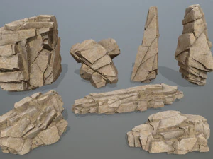 Deser rocks 3D Model