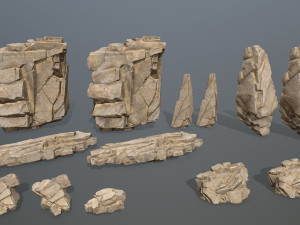 Deser rocks Modèle 3D