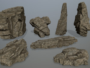 Desert rock set 3D Model